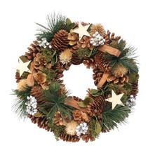 30cm Woodland / Wooden White Stars / Fruit wreath