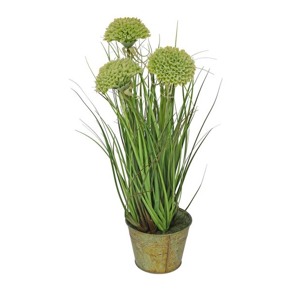 46cm Mum Grass w/Pot Green