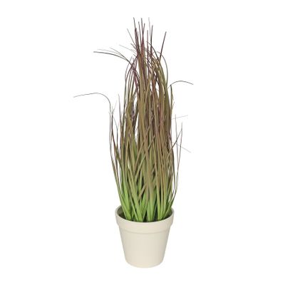 46cm Grass w/White Pot Purple