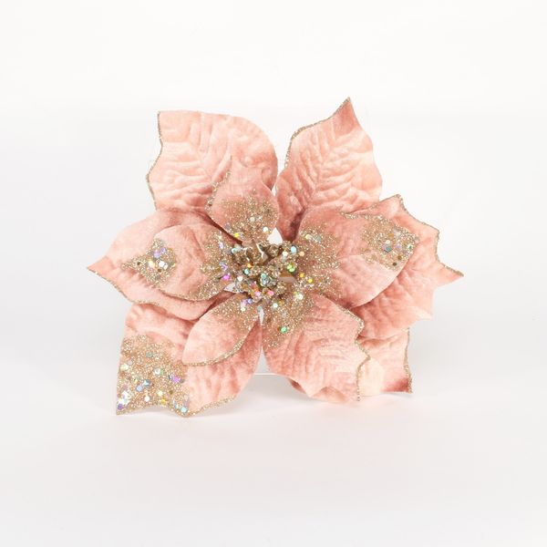 Poinsettia W/Clip-ROSE GOLD