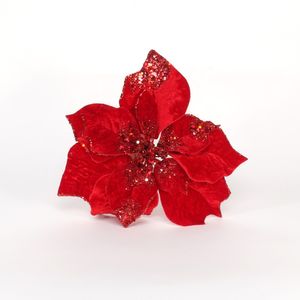 Poinsettia W/Clip Red