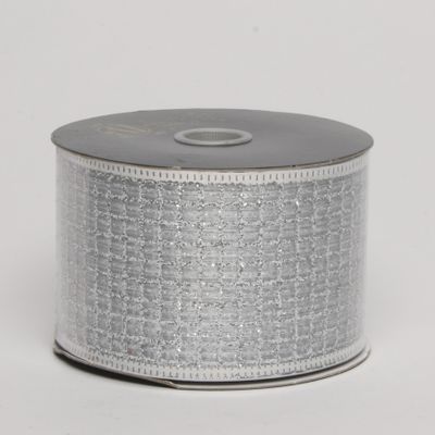 Silver Meshed Ribbon Garland (2.5 inch X 10 yards)