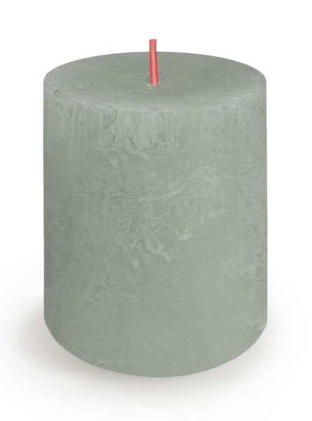  Bolsius Rustic Shine Pillar Candle 80 x 68mm - Jade Green