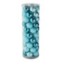 Ice Blue 10cm Plastic Ball in tube (matt,shiny,glitter) x 50