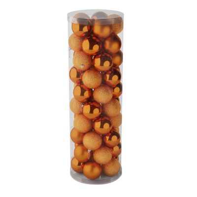 Orange 10cm Plastic Ball in tube (matt,shiny,glitter) x 50