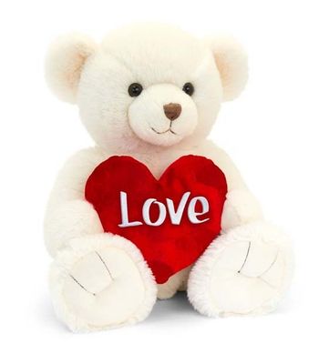 30cm Cream Snuggles Bear With Heart