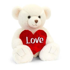 30cm Cream Snuggles Bear With Heart