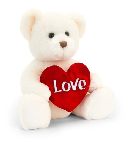 25cm Cream Chester Bear With Heart