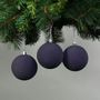 Midnight Blue 8cm Velvet Baubles