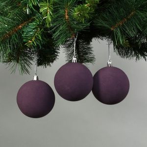 Deep Purple 8cm Velvet Baubles