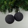 Black 10cm Velvet Baubles