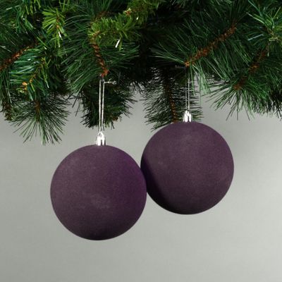 Deep Purple 10cm Velvet Baubles