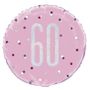 18 Inch Pink and Silver Prismatic 60th Birthday Foil Balloon