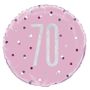18 Inch Pink and Silver Prismatic 70th Birthday Foil Balloon