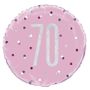 18 Inch Pink and Silver Prismatic 70th Birthday Foil Balloon