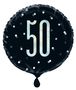 18 Inch Black and Silver Prismatic 50th Foil Balloon