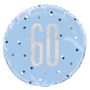 18 Inch Blue and Silver Prismatic 60th Birthday Foil Balloon