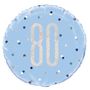 18 Inch Blue and Silver Prismatic 80th Birthday Foil Balloon