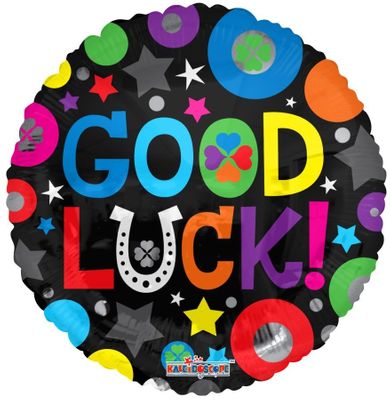 Good Luck - Multi Coloured with Horseshoe - Balloon  18 Inch