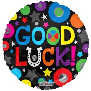 Good Luck - Multi Coloured with Horseshoe - Balloon  18 Inch