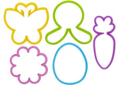 Pack Of 5 Springtime Cookie Cutters In String Bag W/H-Tag