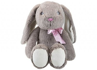 30Cm Sitting Floppy Pippin Rabbit Grey