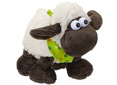 22Cm Wooly Sheep With Comical Eyes With Hang Tag
