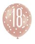 Assorted Rose Gold and White All Over Print 18th Latex Balloon