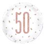 18 Inch Rose Gold and White Prismatic 50th Foil Balloon