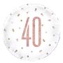 18 Inch Rose Gold and White Prismatic 40th Foil Balloon