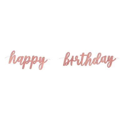 Rose Gold Prismatic Foil Jointed Happy Birthday Banner