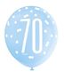 Assorted All Over Print Blue and Silver 70th Latex Balloon