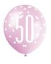 Assorted All Over Print Pink and Silver 50th Latex Balloon