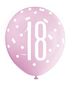 Assorted All Over Print Pink and Silver 18th Latex Balloon