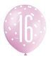 Assorted All Over Print Pink and Silver 16th Latex Balloon