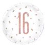 18 Inch Rose Gold and White Prismatic 16th Foil Balloon