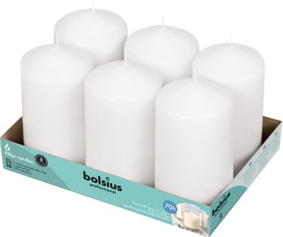 Bolsius Professional Pillar Candles 150/78mm Tray 6 - White