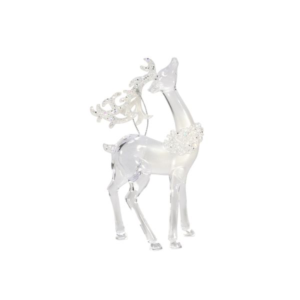 Reindeer Hanging Ornament 2 assorted Frosted 