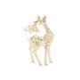 Reindeer Hanging Ornament 2 assorted Champagne Glitter 