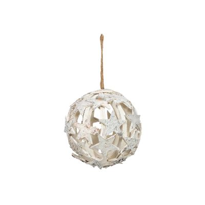 Bauble white washed Hanging Star Dia15Cm White 