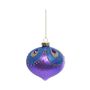 Bauble Glass Peacock Drop 8cm Purple/Blue