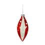 Candyland Teardrop stripe with pearl Glass 16cm Red/White 