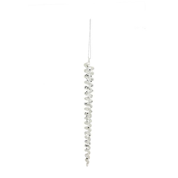 icicle Glass 25cm silver/white 