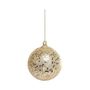 Bauble Glitter Star Glass 8cm Champagne