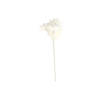 Glitter Poinsettia Spray 36cm White 