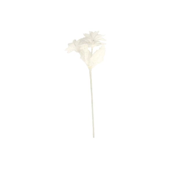 Glitter Poinsettia Spray 36cm White 