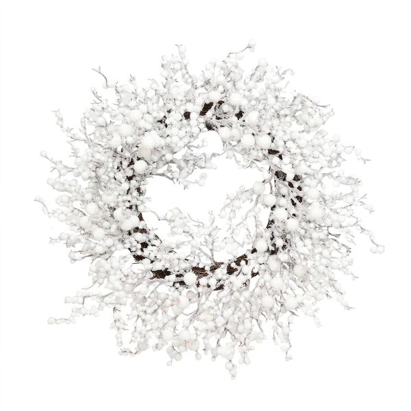 snow berry wreath 45cm white 