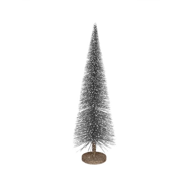 Frosted Glitter Cone Tree 50cm White/Silver 