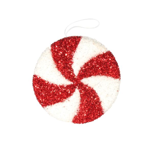 Candyland Wheel Hanging Decoration  15.5cm Red/White
