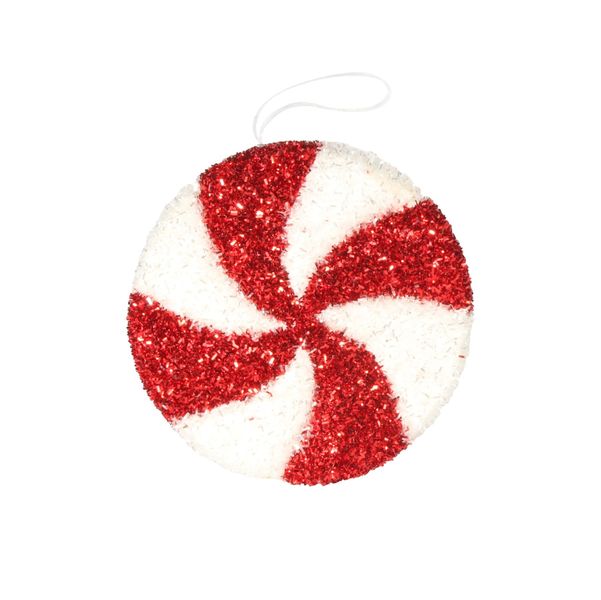 Candyland Wheel Hanging Decoration  15.5cm Red/White